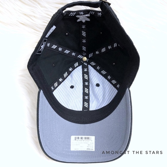 Adidas Trefoil Black Relaxed Strapback Dad Hat Cap - Picture 7 of 7